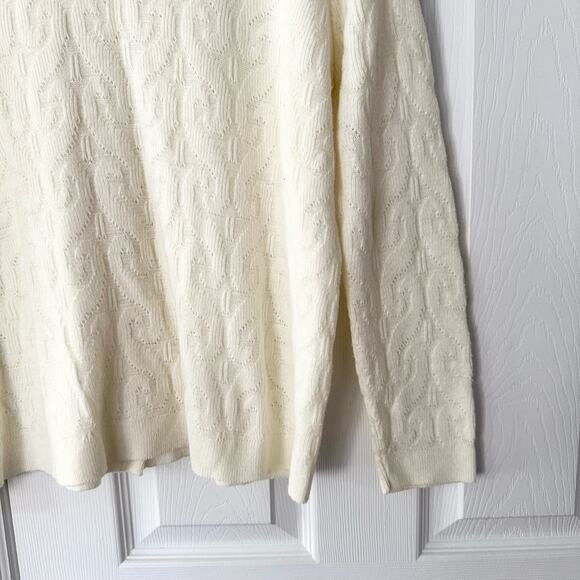 Cuddle Knit Wintuk Vintage Orlon Acrylic Collared Cable Knit Button Cardigan M - Picture 8 of 12